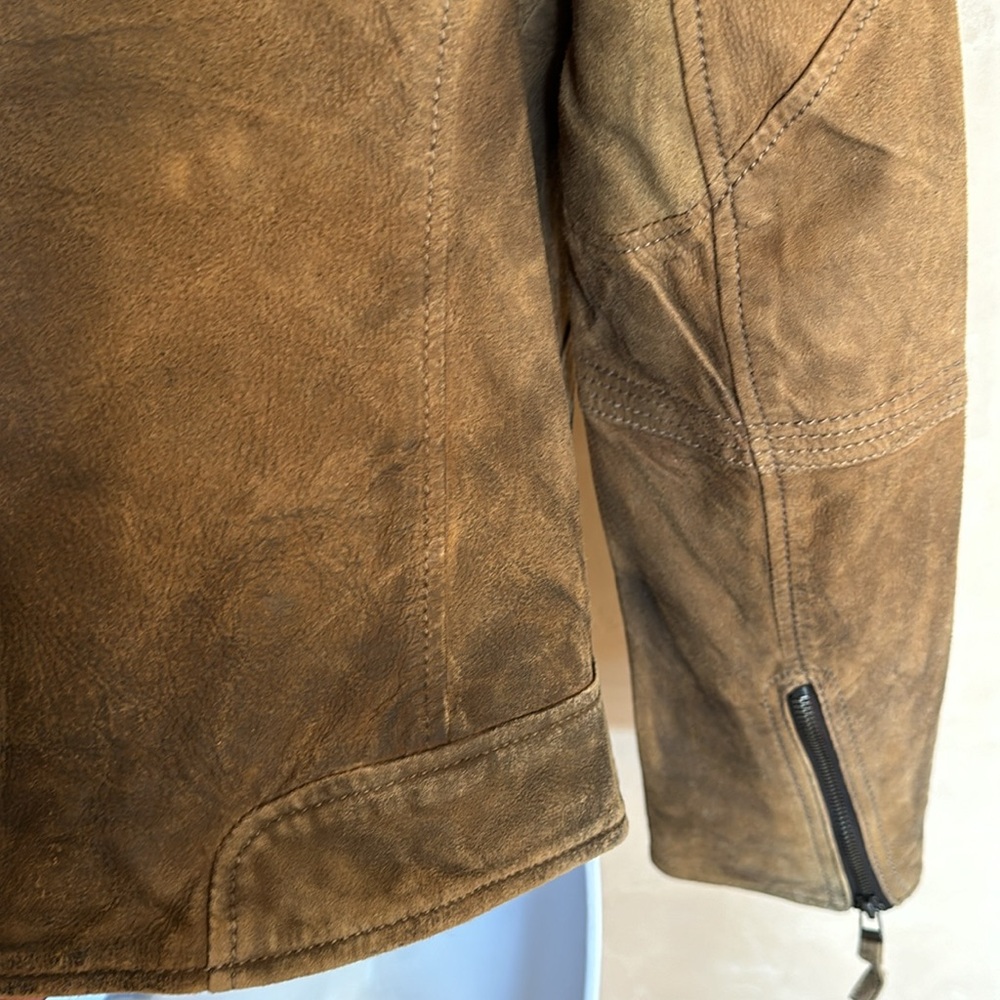 BUFFALO David Bitton brown leather jacket - sz L - Picture 11 of 14